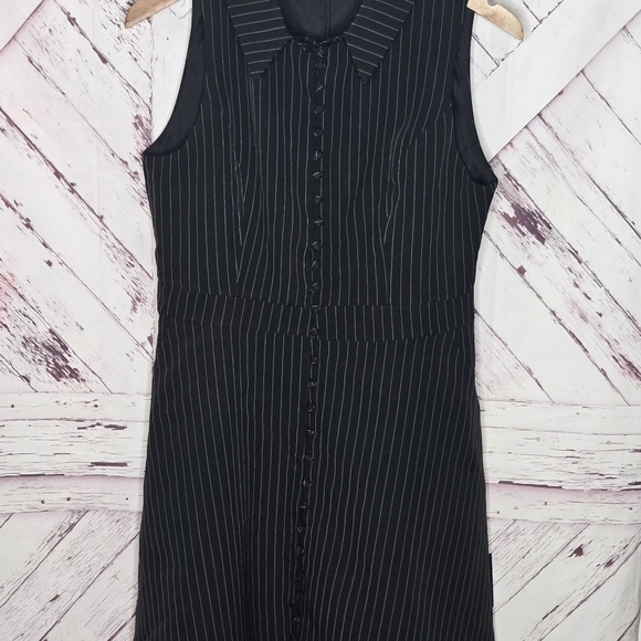 Lulus Pinstriped Buttoned Down Sleeveless Midi Dress - Picture 6 of 7